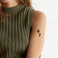 Inspiring Numbers and Letters Faux Tatuaje Simple Water Transfer Non-Toxic Semi Permanent Fake Tattoo 15 Days Temporary