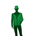 Fashion Men Light up Led Light Dj Laser Jackets With Hats  for Dj Party Nightclub Wear Full Color Lighting Dance