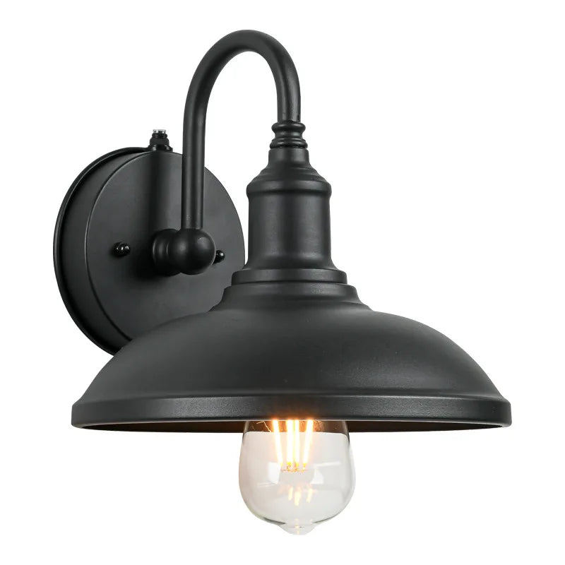 American Outdoor Door Wall Light E27 with Light Sensor Waterproof IP65 Wall Bracket with LED Lighting Garden Wall Lamp