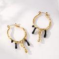 18K Gold-Plated Oversized Hoops Waterproof Stainless Steel Vintage Statement Earrings Geometric Teardrop Shape Gracefully