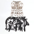 2025 Hot Selling Gothic Style Black and White Fashion Geometric Charm Pendant Mysterious Witch Acrylic Key Ring