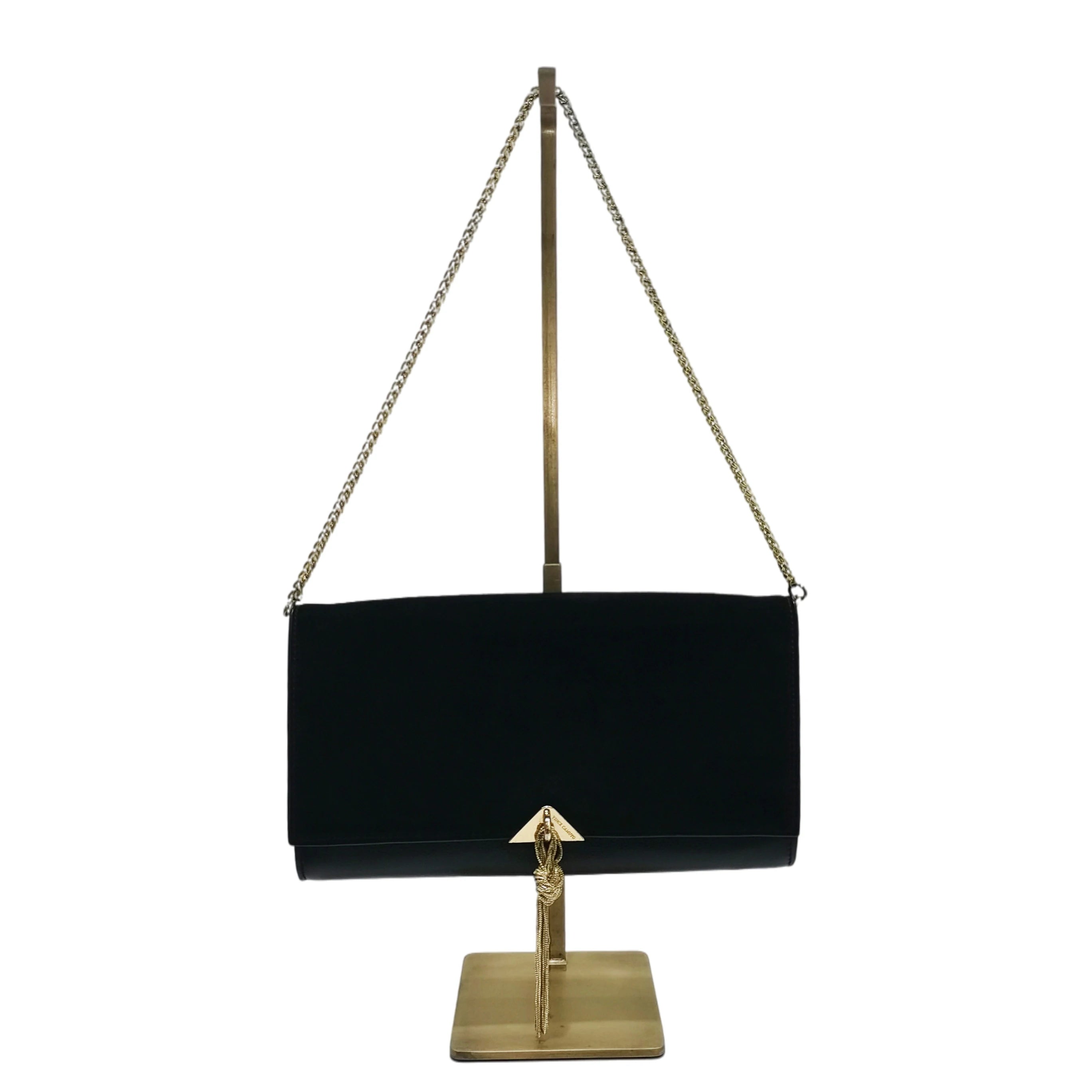 High End Gold Display Rack S Shape Design Metal Handbag Display Holder Brass Tabletop Display Stand for Bag Display