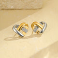Customized Trendy Two Color Tone Twist Heart Stainless Steel Customized Jewelry Earrings Engraving Jewelry for Women Gift