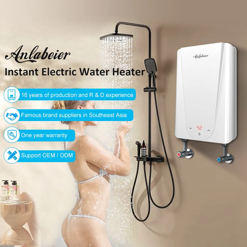 New Design 220v Household Instant Electric Shower Hot Water Tankless Water Heater