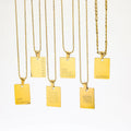 Jewelry Gold Plated English Proverbs Fram Pendant Choker Necklace Stainless Steel Jewelry Wholesale