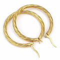 New Fashion Niche Design Pattern Twist Stainless Steel Round Earrings for Girls