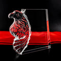 HDW Wholesale Custom 3D Laser Engraved K9 Crystal Trophy Awards Blank Eagle Iceberg Photo Frame for Business Gifts