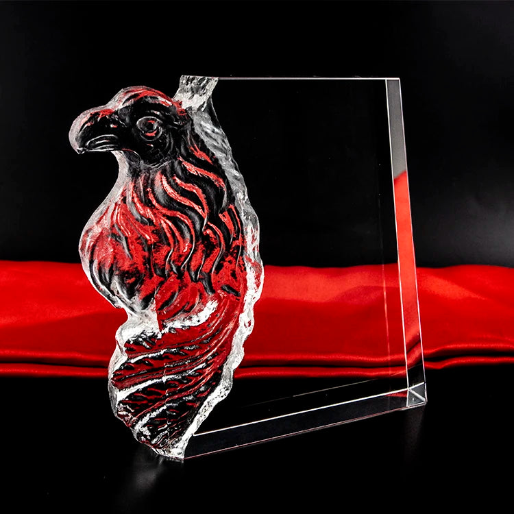 HDW Wholesale Custom 3D Laser Engraved K9 Crystal Trophy Awards Blank Eagle Iceberg Photo Frame for Business Gifts