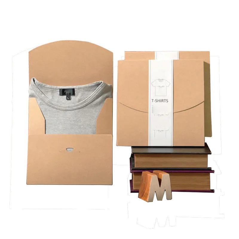 Custom Sleeve Clothing Paper Envelope  Recycled Paper Envelopes for T-shirt Cloth Packaging Kraft Box