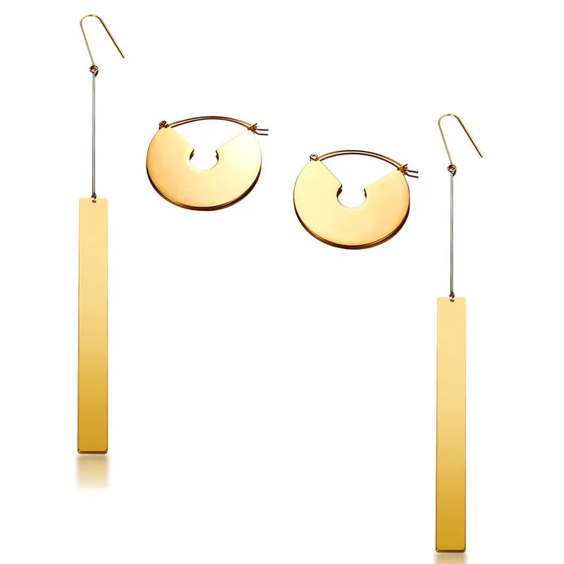 Non Tarnish Vintage Large Chunky Ins Stainless Steel Trendy Jewelry Big Gold Plated Clip on Custom Fashion Women Hoop Earrings