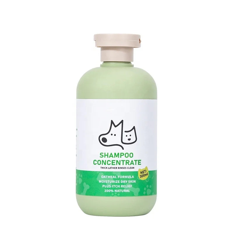 USMILEPET Wholesale Stocked Oatmeal Pet Shampoo 300ml Itchy Dry Skin Relief Grooming Dogs Cats Custom Logo