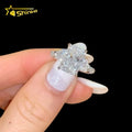 10K 14K White Gold Women's Three Stone Design VVS DEF Color IGI Certificated Radiant Cut CVD Lab Grown Diamond Ring Jewelry