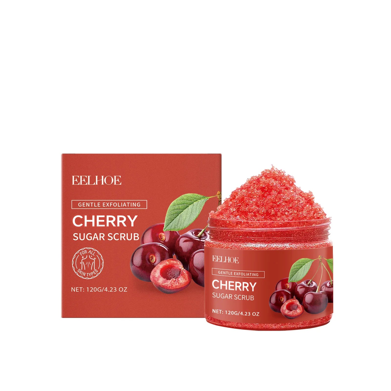 Private Label EELHOE Deep Cleansing Smoothing Exfoliating Whitening Natural Fruit Cherry Sugar Body Scrub 120g
