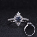 Starsgem Customized 10k 14k 18k White Verlobungsring Aus Gold Grey Moissanite Vintage Style Engagement Ring