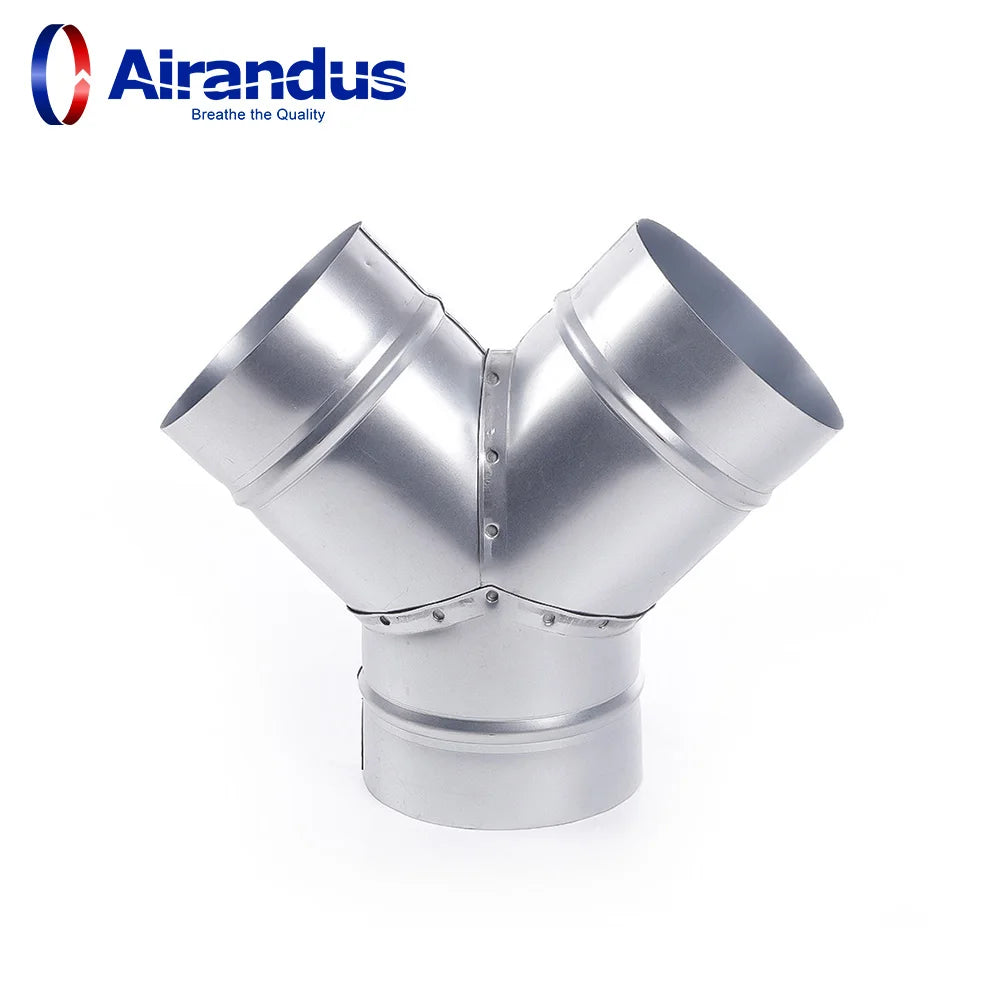 Duct Splitter for Exhaust Fan Dryer Vent Hose 3 Way Duct Hose Connector Y Shape Y Joint Metal
