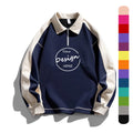 Best Selling Custom Logo Color Block Embroidered Turn Down Collar Women Polo Shirt Half Zipper Oversized Streetwear Hoodie