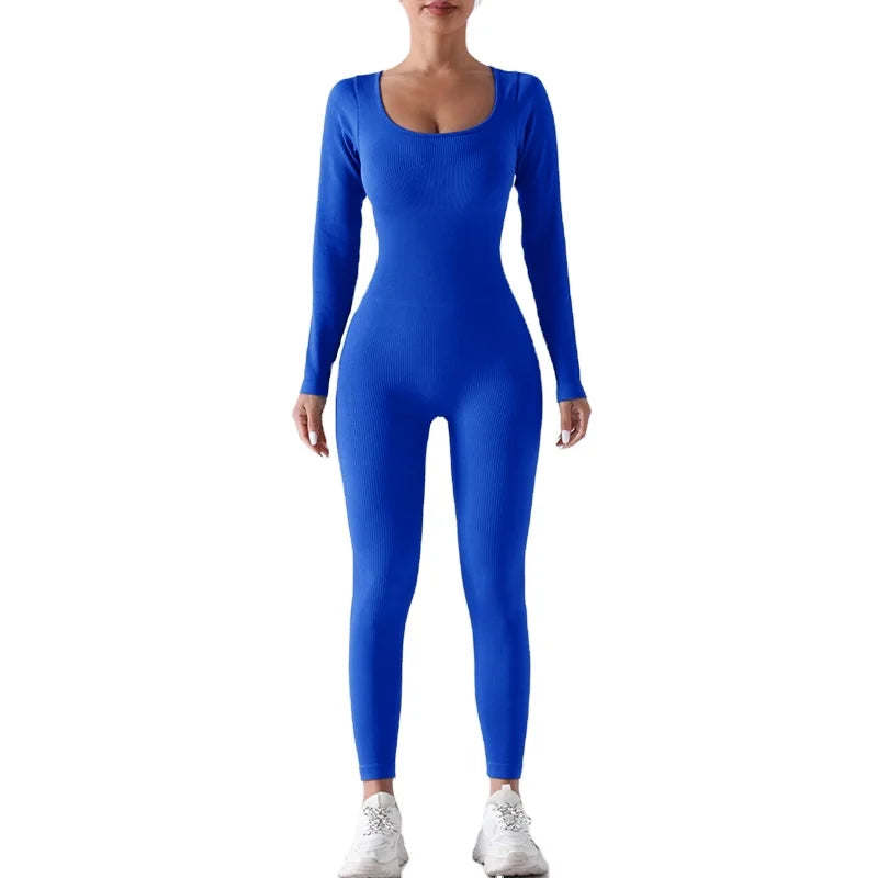 Womens Butt Lifting Yoga Jumpsuit Sport Playsuit Gym Fitness Bodysuit