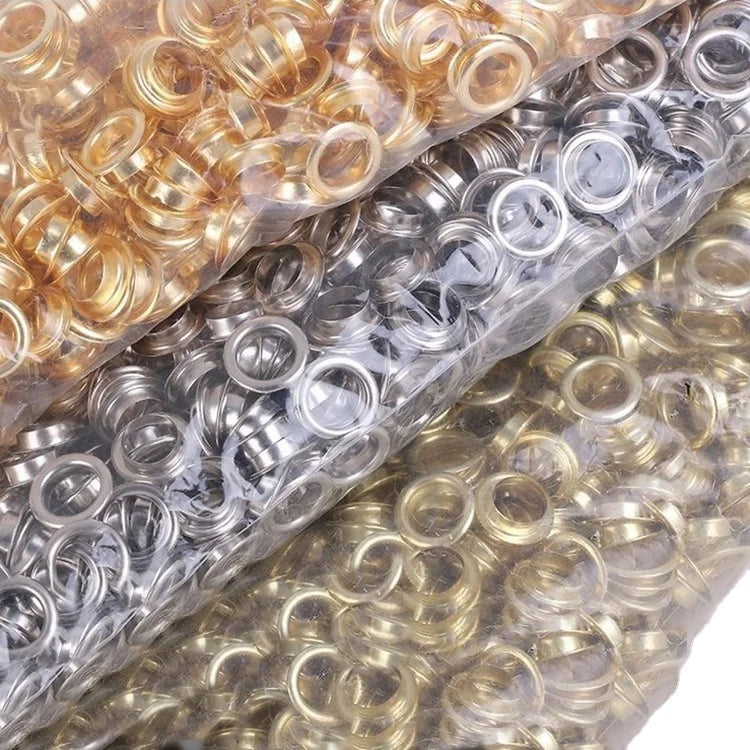 Factory Manufacturer Nickel Plated Golden Bronze Custom Size logo Shoe Hoodies Grommet Metal Garment Eyelets for Clothing