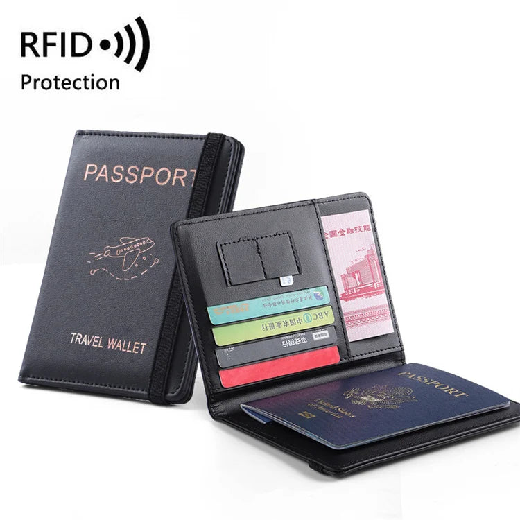 Pu Leather Passport Bag Rfid Multi Passport Holder Family Travel Passport Holder Wallet
