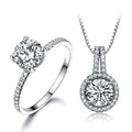 2022 New Fashion Solid 925 Sterling Silver Cubic Zirconia Stone Bridal Wedding Jewelry Set Women