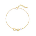 Fashion Bracelet Jewelry 925 Sterling Silver Eight Characters Number Pearl Bracelet Gold Plated Bracelets for Women