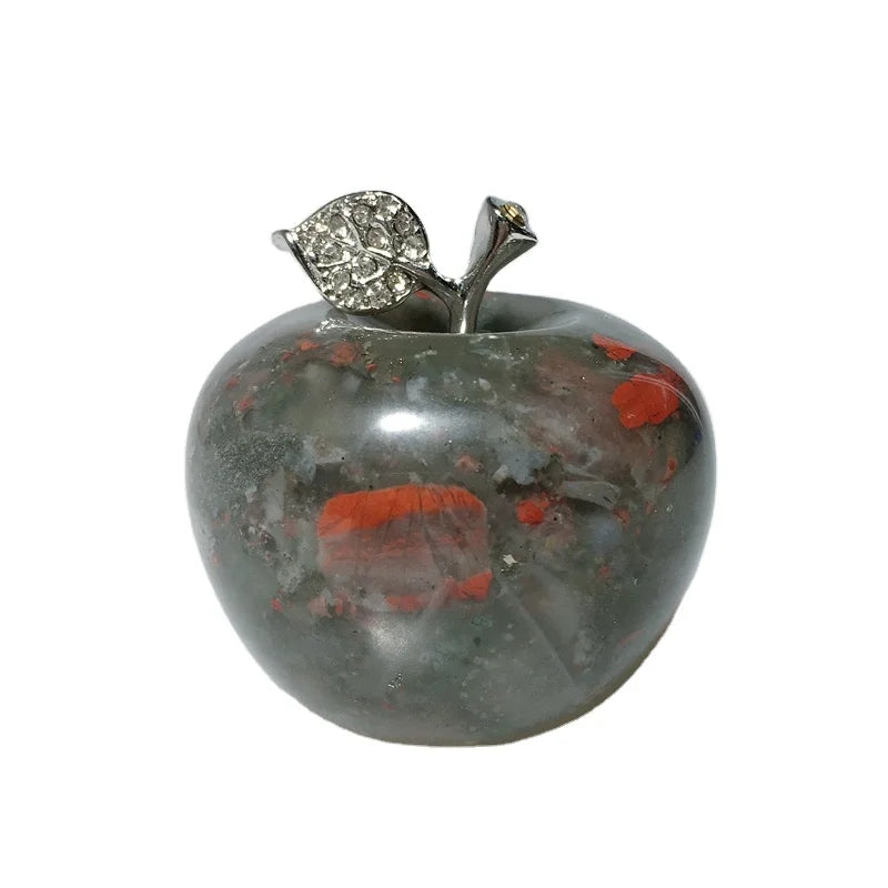 Huiying Private Label Wholesale Natural African Blood Stone Jade Gemstone Apples Healing Stones for Gift Crafts