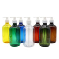 500ml Empty Round Amber Green Plastic PET Lotion Bottle With Press Pump Cap for Shampoo Shower Gel Liquid Soap