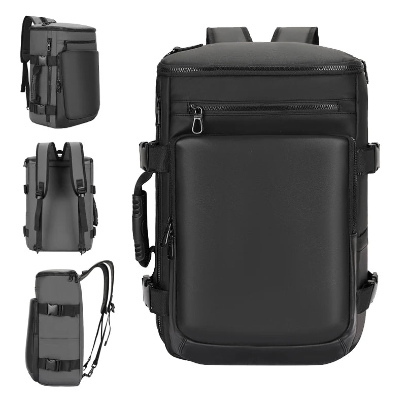 OMAKSA Factory Backpacks Mochilas Waterproof Leather Business Travel Large Capacity Mens Usb Laptop Bag Backpack