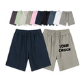 Men's Premium French Terry  Cotton Sports Shorts Custom Logo Breathable Fitness Running  Mid Waist Casual Solid Pattern Shorts