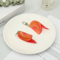Factory Price Tomato Keychain Ring OEM Custom Your Design Cartoon Bag Pendant Keyring Classic Resin Fruit Decoration