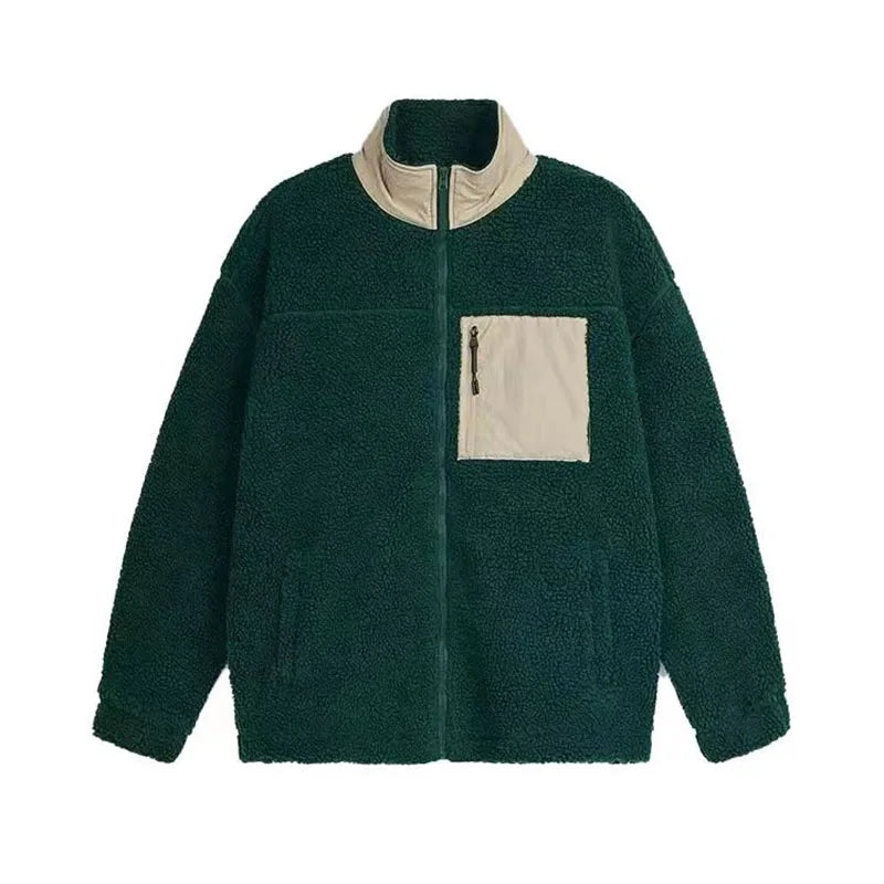 Manufactory Custom Logo Streetwear Zip up Polar Fleece Teddy Sweatshirt Coat Men's Winter Teddy Jacket