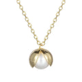 Hot Sale 925 Sterling Silver Shell Pearl 18k Gold Plated Pendant Women Necklace Jewelry