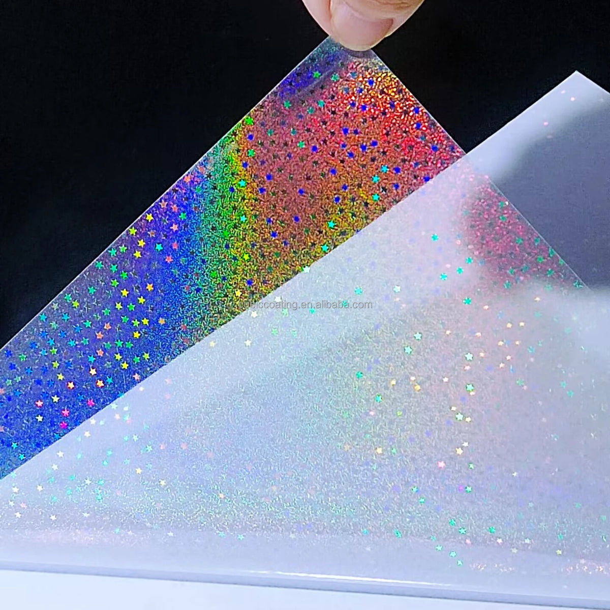 Bleidruck Holographic Sticker Paper Holographic Overlay Film Clear Self Adhesive Laminating Sheets US Letter Size 8.5*11 Inch