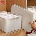 Lavinia Foldable Square Bamboo Cotton Fabric Storage Basket with 20-35L Capacity for Home Clothing Organization