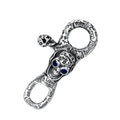 BOCAO New S925 Silver Retro Personalized Pendant Rotatable English Letters Skull Head Keychain Punk Anniversaries Gold