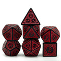 Udixi Polyhedral RPG Dungeons and Dragons Acrylic Dice Set Pattern Red