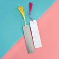 Courage 1mm Thickness 152*38mm Sublimation Blank Aluminum Bookmark White One Side Printing Bookmarks With Tassel