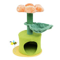 2022 Eco-Friendly Cat Tree Tower Natural Sisal Scratching Post with Floral Nest Bed Wood Plastic and Wool Material
