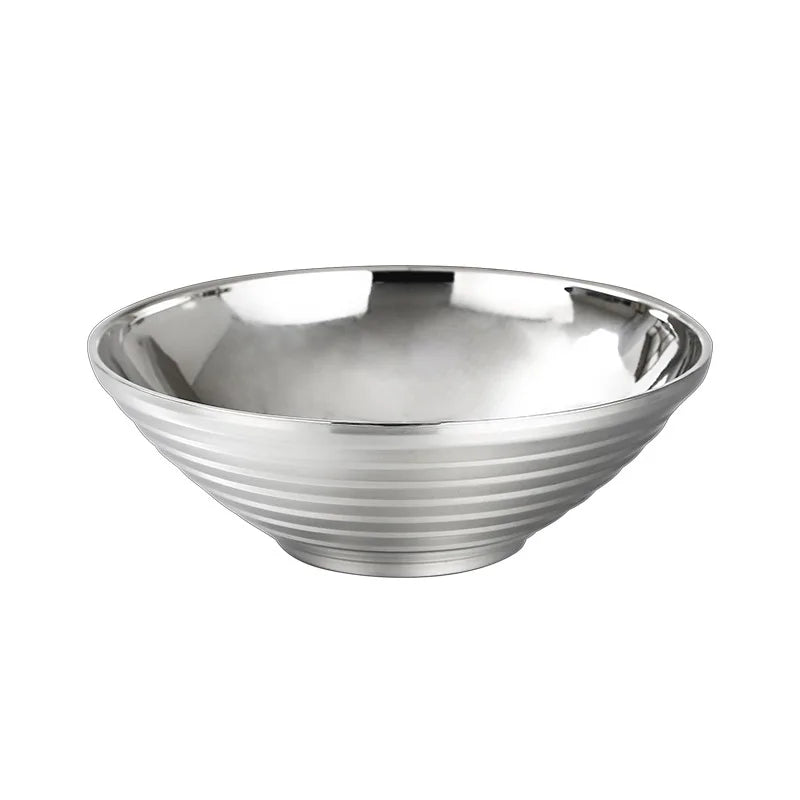 Thickened 304 Stainless Steel Household Double-Layer Insulated Threaded Ragen Household Bowl