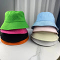 Summer Sunscreen Visor Bucket Hats Adults Unisex Fisherman Cap Towel Fabric Solid Color Casual Blank Bucket Hat
