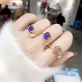 SC Wholesale Korean Fox Rings Fashion Gold Stainless Steel Rings Stylish Thermochromic Zircon Rings to My Dauther