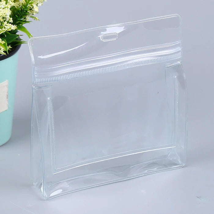 Customized Clear PVC Zipper Storage Pouch Large Capacity Recycled Vinyl Mekup Organizer Bag Fashion Promotional Gift Packaging