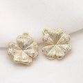 Wholesale 14K Gold Plated Flower Charm Fashion Necklace Bracelet Pendant for Diy Jewelry Making Accessories