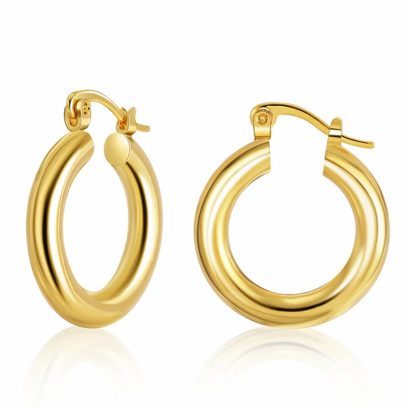 High Quality Fashion Gold Round Women Jewelry Hoop Earring for Wholesales Gift