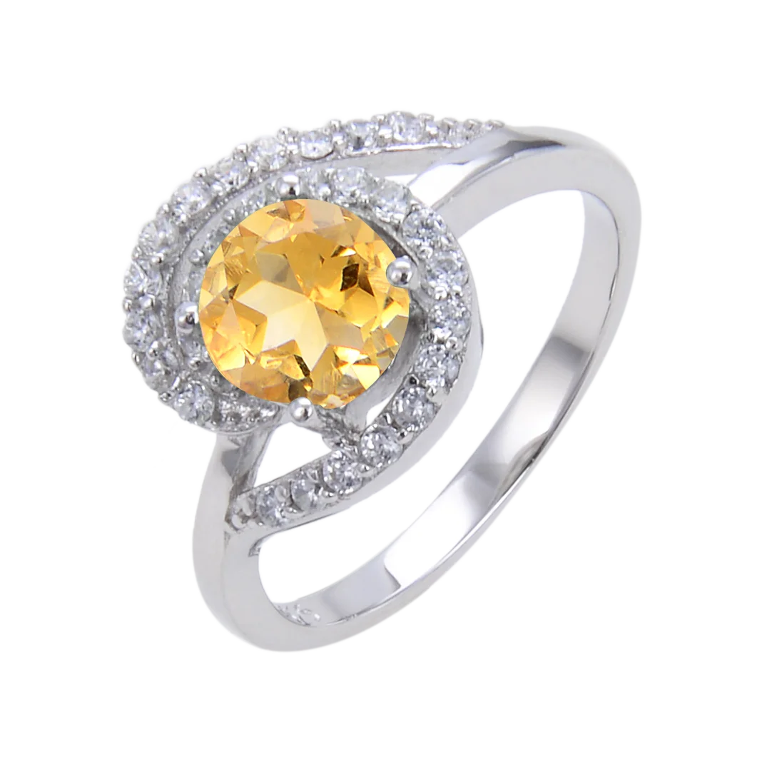 Abiding Classic Factory Wholesale Halo Ring  925 Silver Wedding Jewelry Engagement Halo Gemstone Ring