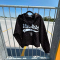 US Free Tax Custom Streetwear 500g French Terry Rhinestone Sun Faded Acid Wash Distressed Patch Cropped Zip up Hoodie Men