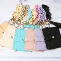 Fashion Acrylic Chain Link Keychain Bracelet Wristlet With Tassel Cute Key Ring Wallet Keychain for Women
