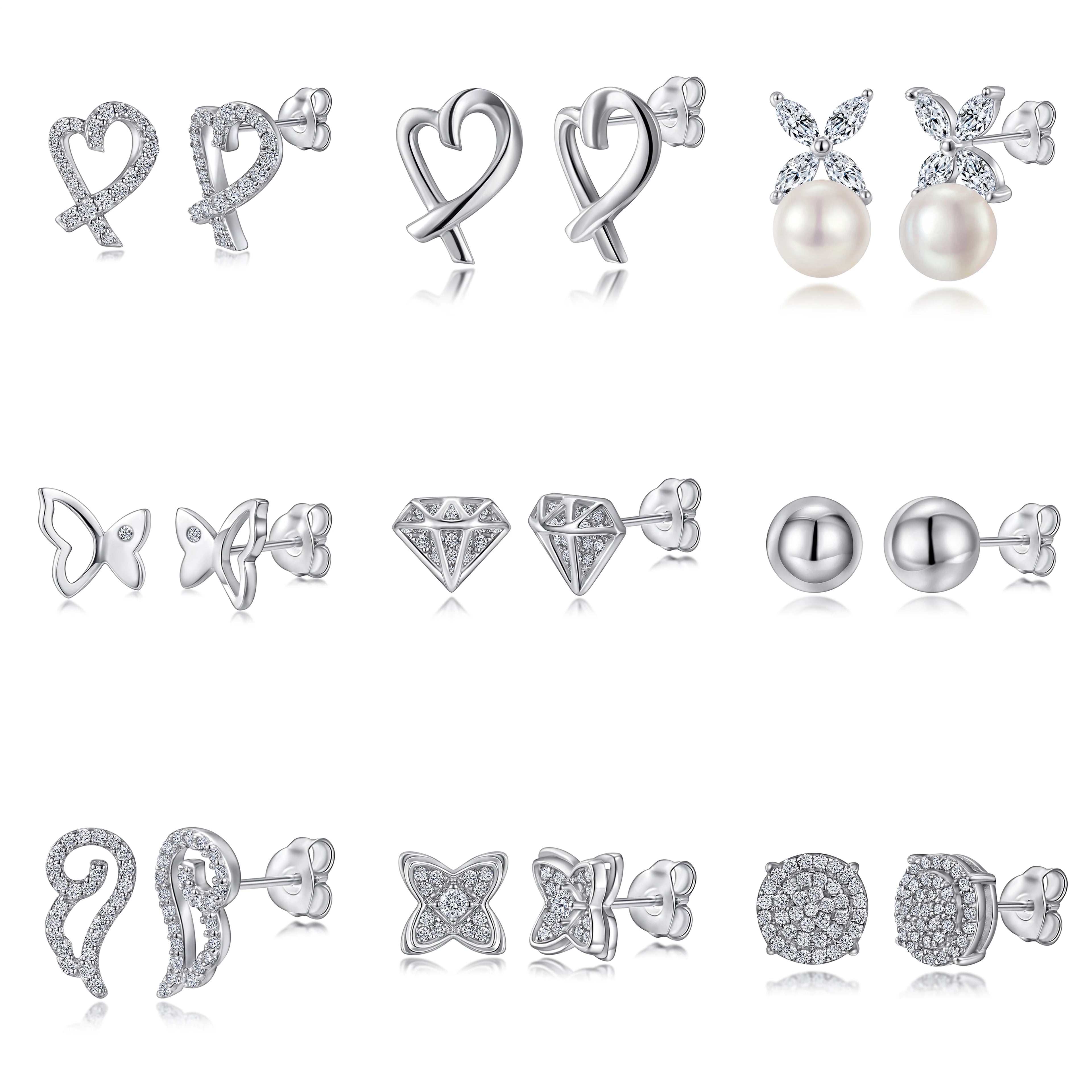 925 Sterling Silver Ladies' Jewelry Manufacturer Exquisite Zirconia Earrings Wholesale