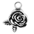 Stainless Steel Silver Plated Vintage Cremation Rose Flower Memorial Ash Keepsake Locket Pendant Urn Holder