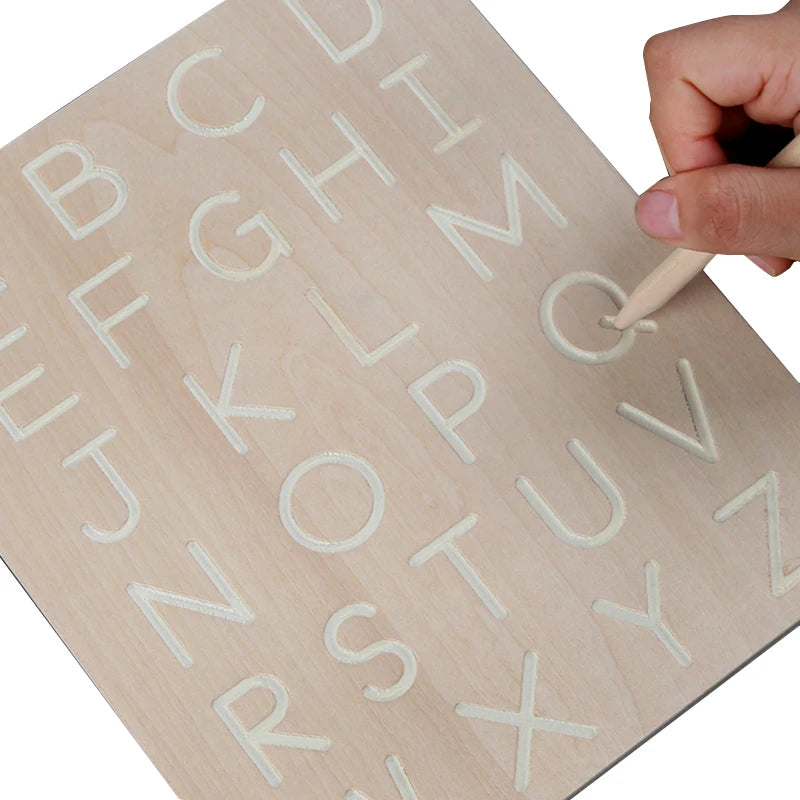Starting Point Custom Wooden Puzzle Game Children Alphanumeric Blind Writing Practice Board Enlightenment Montessori Toys